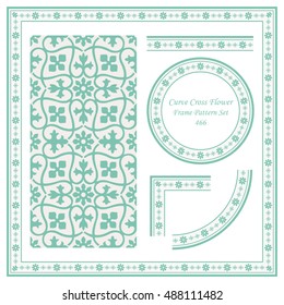 Vintage Border Pattern 466 Curve Cross Vine Flower