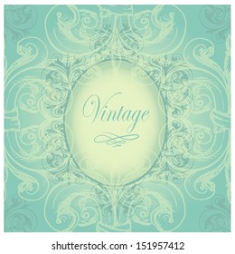 Vintage border with place for text on a seamless background
