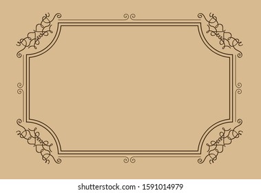 vintage border. retro frame. Vector calligraphy ornamental decorative frame