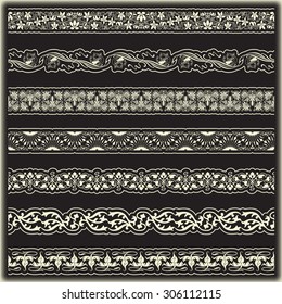 Vintage border set for design 