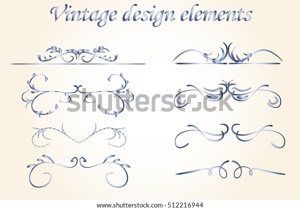 Vintage border set. Vintage design floral\
elements. Victorian style vector illustration. Design collection\
for labels, invitations, logos, banners, posters, badges, signage,\
stickers, cards.