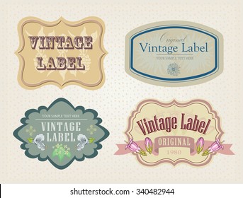 Vintage border set with flowers.