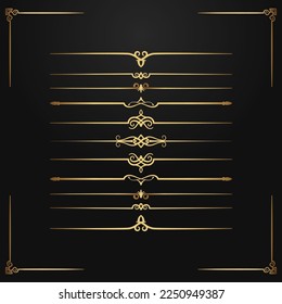 vintage border set, vector decoration