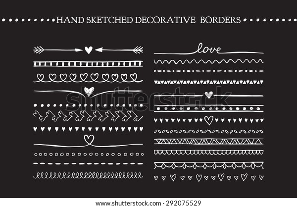 Vintage borders and scroll elements. Hand drawn\
vector design elements