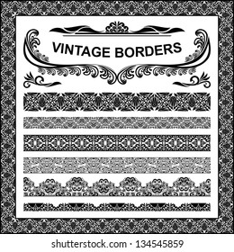 Vintage borders - vector set.