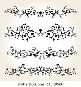 Vintage borders. Vignettes. Vector set