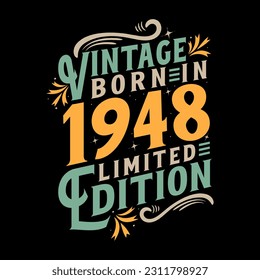 Vintage Born in 1948, Born in Vintage 1948 Birthday Celebration