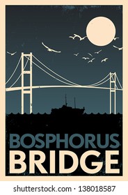 Vintage Bosphorus Bridge Poster