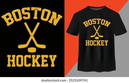 Vintage Boston Hockey Long Sleeve T-Shirt