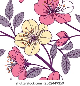 Vintage Botanical Floral Illustration, Vintage Botanical Illustration, Vintage Flowers Illustration, Floral print, floral wall art