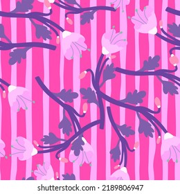 Vintage botanical flower seamless pattern. Naive art. Strange floral wallpaper. Creative plants endless backdrop. Design for fabric, textile print, wrapping paper, cover. Vector illustration