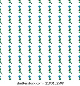 Flor botánica vintage sin costuras. Arte naïf. Papel de flores extraño. Plantas creativas fondo interminable. Diseño para tela, impresión textil, papel de envoltura, cubierta. Ilustración del vector
