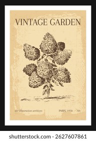 Vintage Botanical Garden poster vector illustration wall art print floral art print 
