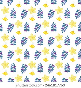 Vintage botanical pattern flowers and leaves