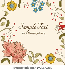 Vintage Botanicals Vector Frame Background
