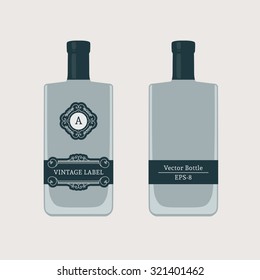 Vintage bottle label. Vector template for whiskey or vodka design