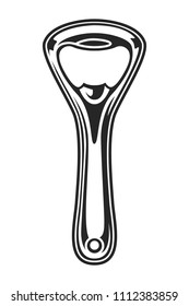 Vintage bottle opener concept in monochrome style isolated vector illustration