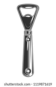 Vintage bottle opener concept in monochrome style isolated vector illustration