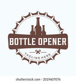 Vintage Bottle Opener Logo Vector