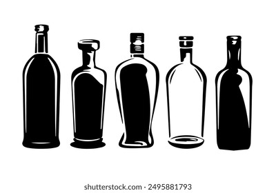 Vector de Colección Antiguas Bottle Silhouette