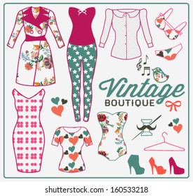 Vintage Boutique Vector Illustration