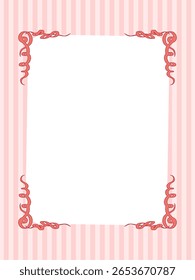 Decoração de quadro de fita de arco vintage. Mediterrâneo Amalfi Estilo Arte. Vazio Cartão de Casamento Convite Página. Itália ou Grécia vibrações românticas elegante design de linha. Borda retrô minimalista estética intemporal.