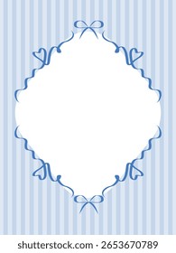 Decoração de quadro de fita de arco vintage. Mediterrâneo Amalfi Estilo Arte. Vazio Cartão de Casamento Convite Página. Itália ou Grécia vibrações românticas elegante design de linha. Borda retrô minimalista estética intemporal.