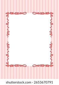 Decoração de quadro de fita de arco vintage. Mediterrâneo Amalfi Estilo Arte. Vazio Cartão de Casamento Convite Página. Itália ou Grécia vibrações românticas elegante design de linha. Borda retrô minimalista estética intemporal.