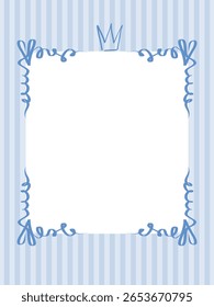Decoração de quadro de fita de arco vintage. Mediterrâneo Amalfi Estilo Arte. Vazio Cartão de Casamento Convite Página. Itália ou Grécia vibrações românticas elegante design de linha. Borda retrô minimalista estética intemporal.