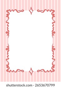 Decoração de quadro de fita de arco vintage. Mediterrâneo Amalfi Estilo Arte. Vazio Cartão de Casamento Convite Página. Itália ou Grécia vibrações românticas elegante design de linha. Borda retrô minimalista estética intemporal.