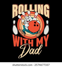 Vintage Bowling Design for Daddy and Me - Perfect Family Fun.