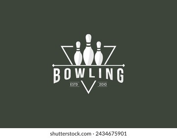 Vintage bowling logo design. Bowling club tournament logo design.