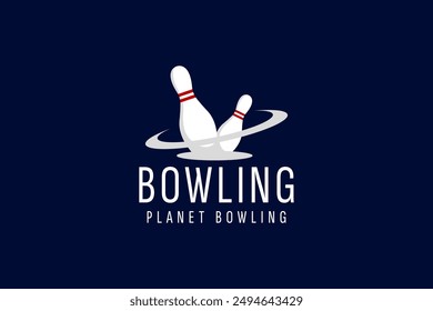 Vintage bowling logo design. Bowling club tournament logo design.