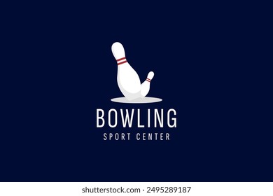 Vintage bowling logo design. Bowling club tournament logo design.
