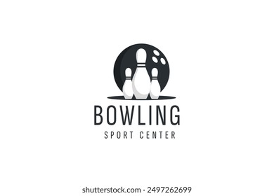 Vintage bowling logo design. Bowling club tournament logo design.
