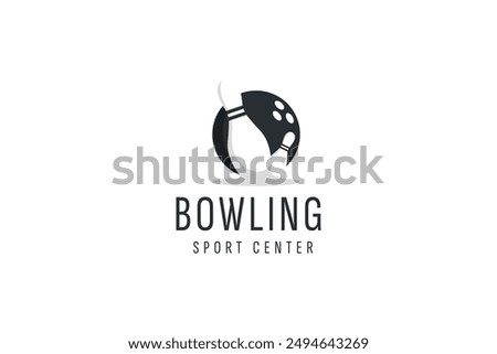 Vintage bowling logo design. Bowling club tournament logo design.