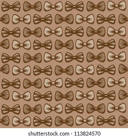 Vintage bow-tie seamless pattern - vector illustration.