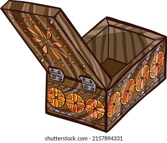 Vintage box, casket symbol illustration cartoon style