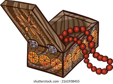 Vintage box, casket symbol illustration cartoon style