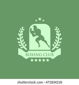 vintage boxing emblems, labels, badges, logos and designed elements. Colorful Design Background.
