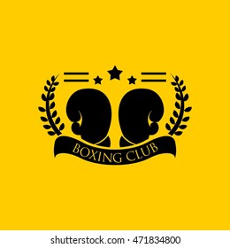 vintage boxing emblems, labels, badges, logos and designed elements. Colorful Design Background