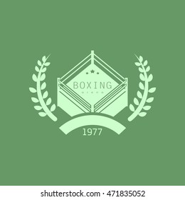 vintage boxing emblems, labels, badges, logos and designed elements. Colorful Design Background