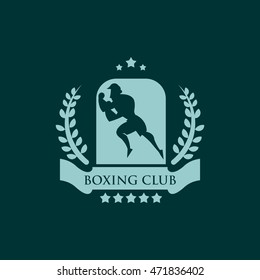 Vintage boxing emblems, labels, badges, logos and designed elements.Colorful Design Background.