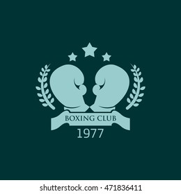 Vintage boxing emblems, labels, badges, logos and designed elements.Colorful Design Background.