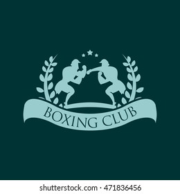 Vintage boxing emblems, labels, badges, logos and designed elements.Colorful Design Background.