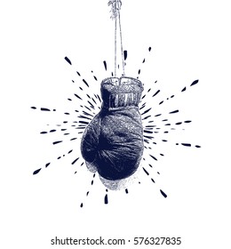 Vintage Boxing Gloves Vector Illustration