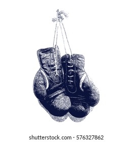 Vintage Boxing Gloves Vector Illustration