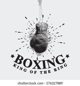 Vintage Boxing Gloves Vector Illustration