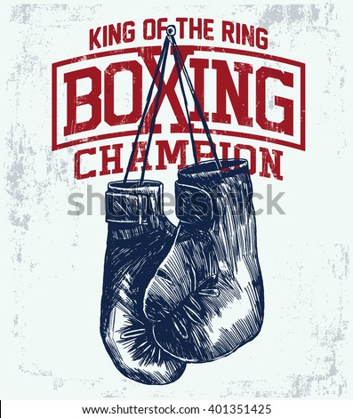 vintage boxing gloves vector illustration template のベクター画像