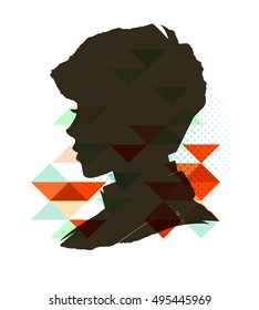 Vintage boy silhouette